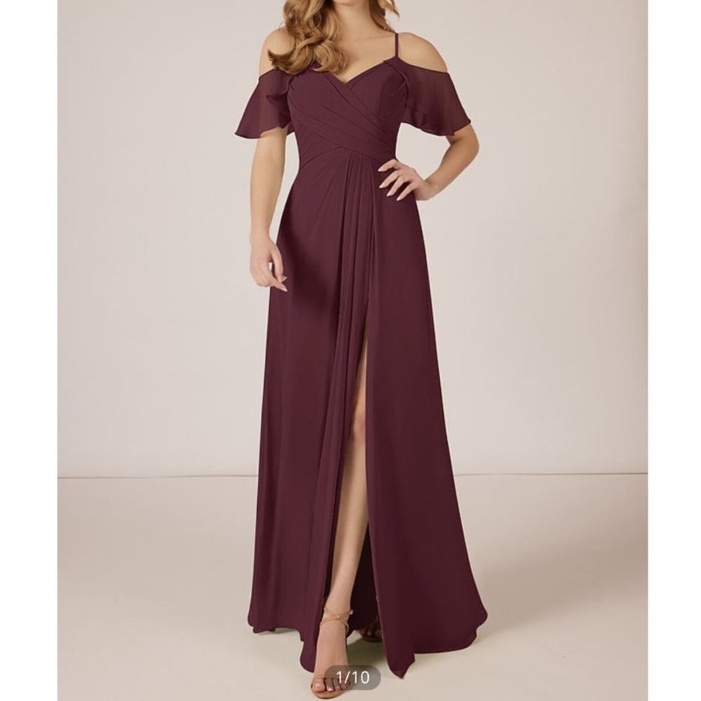 Azazie Dakota Cabernet Dress